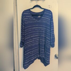 Apt. 9 Women's Navy Striped Long Sleeve Top